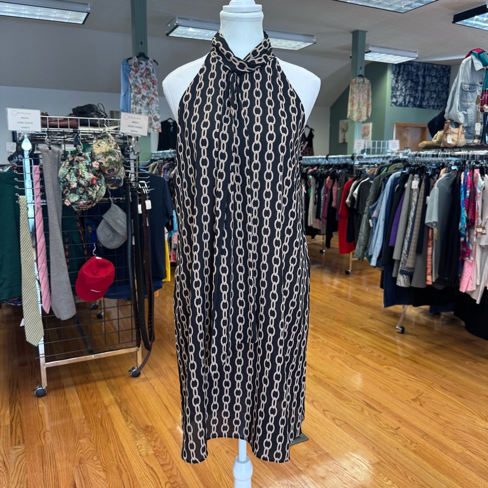 NWT Worthington Chain Print Halter Swing Dress Size Medium